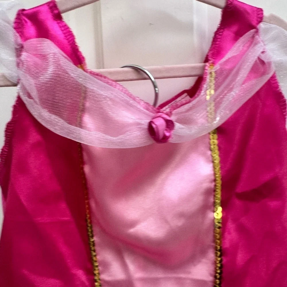 NWOT Disney Girls Size 4 - 6 Aurora Sleeping Beauty Costume 2 Piece Dress